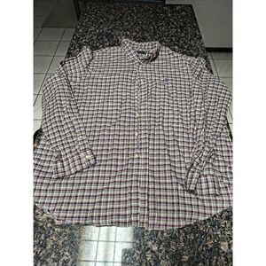 Ralph Lauren Shirt Mens XXL Burgundy Plaid Button Down Collared 100% Cotton